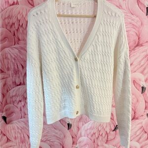 Cyrus Ivory Button-Up Cardigan